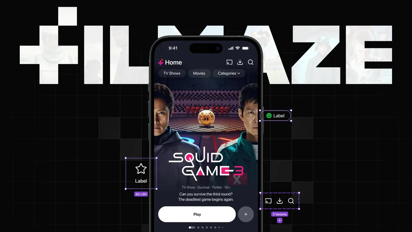 Filmaze mobile movie streaming service interface