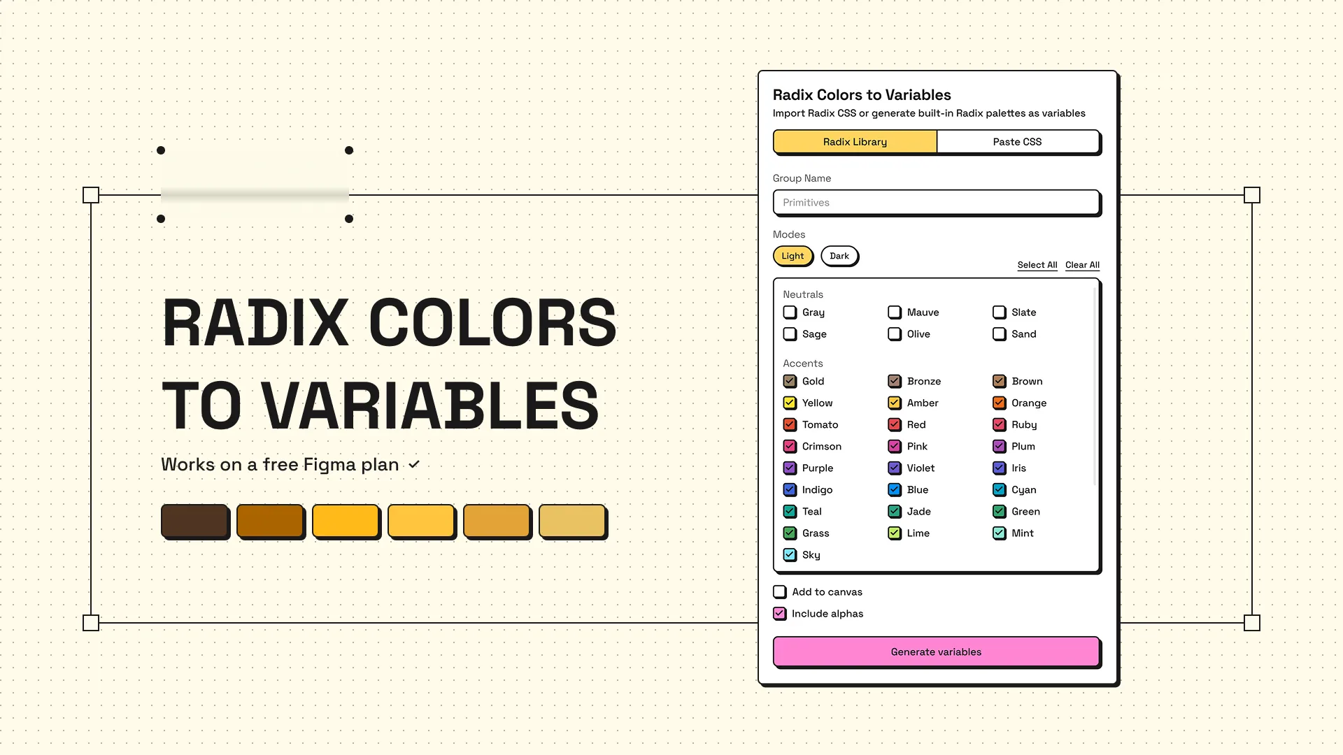 Обложка плагина Radix Colors to Variables