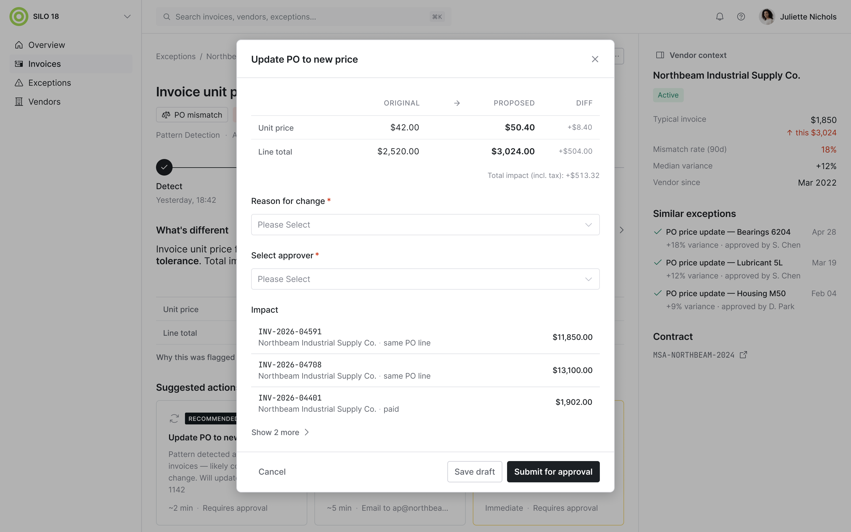 UpdatePoToNewPrice